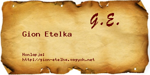 Gion Etelka névjegykártya
